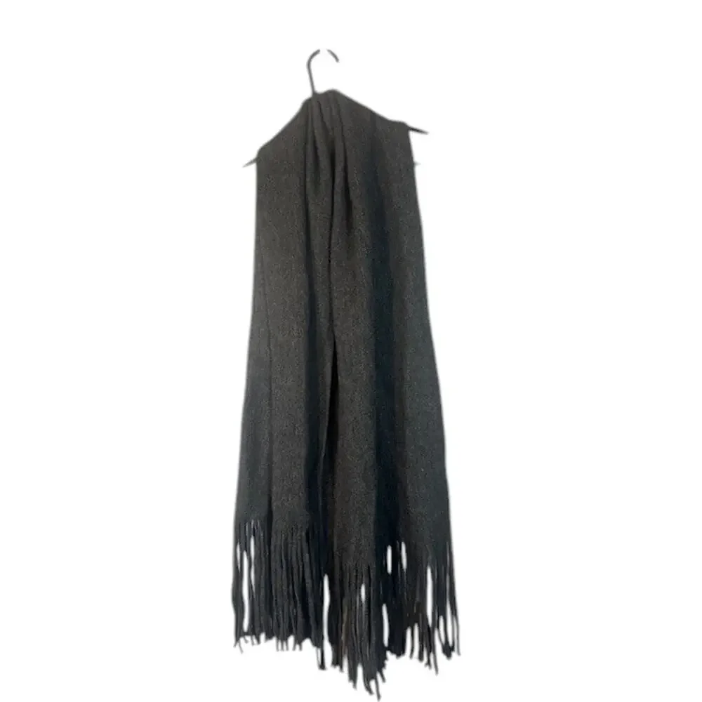 Lucky Brand Women’s Gray Dressy Tassel Trim Long Scarf
